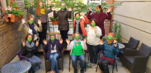 Zeigen Sie Maske zum Welt CP Tag am 6.10.