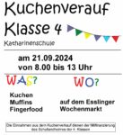 Kuchenverkauf am 21.09. auf dem ES-Wochenmarkt